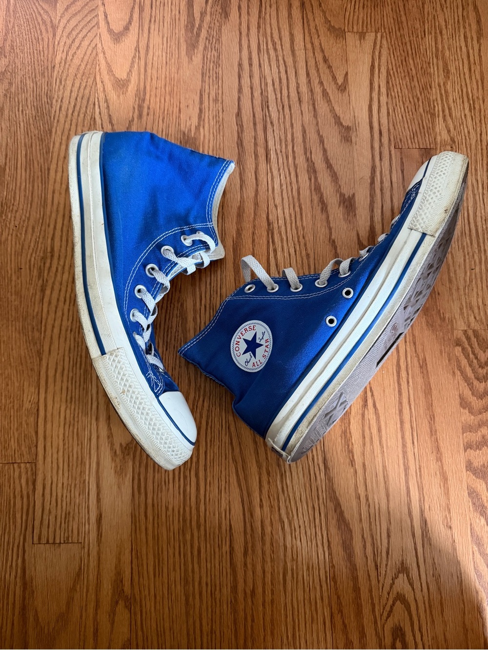Converse High-Top Sneakers in Blue and White